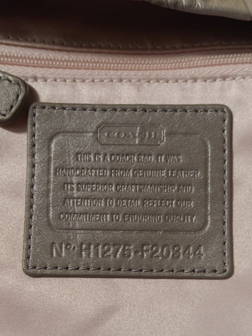 Coach Ashley Metallic Croc-Embossed Mini Tote Bag (F20344) in Silver - Picture 16 of 16